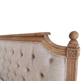 Naturally Provinicial Judah Button Tufted Linen Bed Frame