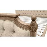 Naturally Provinicial Judah Button Tufted Linen Bed Frame