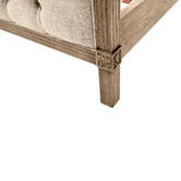 Naturally Provinicial Judah Button Tufted Linen Bed Frame