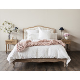 Naturally Provinicial Beige Leia Linen Bed Frame