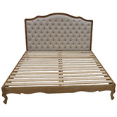 Naturally Provinicial Beige Leia Linen Bed Frame