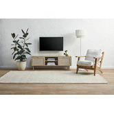 Naturally Provinicial Coila Solid Oak &amp; Linen Leisure Armchair