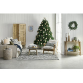 Naturally Provinicial Coila Solid Oak &amp; Linen Leisure Armchair