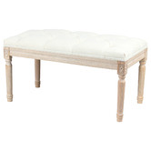 Naturally Provinicial Zelus Linen Ottoman Bench