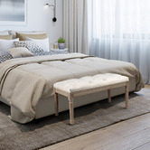Naturally Provinicial Zelus Linen Ottoman Bench