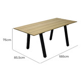 Naturally Provinicial Natural Burmese Cross Leg Outdoor Dining Table