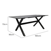 Naturally Provinicial 180cm Grey Atlas Aluminium Outdoor Dining Table