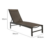 Naturally Provinicial Casella Aluminium &amp; Textilene Adjustable Sun Lounges