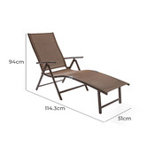 Naturally Provinicial Casella Aluminium &amp; Textilene Adjustable Curved Sun Lounges