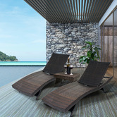 Naturally Provinicial Brown Hilda PE Wicker Sun Lounges