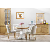 Naturally Provinicial Coila Solid Oak &amp; Linen Dining Chair