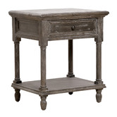 Naturally Provinicial Dewey Oak Wood Bedside Table