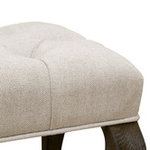 Naturally Provinicial Hannah Button Tufted Oak Wood Ottoman Bench