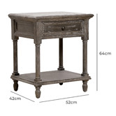 Naturally Provinicial Dewey Oak Wood Bedside Table