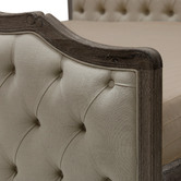Naturally Provinicial Friedrich Button Tufted Oak Wood Bed Frame