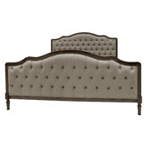 Naturally Provinicial Friedrich Button Tufted Oak Wood Bed Frame