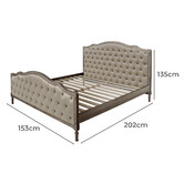 Naturally Provinicial Friedrich Button Tufted Oak Wood Bed Frame