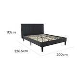 Naturally Provinicial Charcoal Leucippus Upholstered Bed Frame