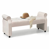 Naturally Provinicial Rogue Velvet Ottoman Bench