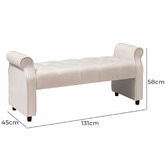 Naturally Provinicial Rogue Velvet Ottoman Bench