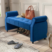 Naturally Provinicial Rogue Velvet Ottoman Bench