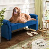 Naturally Provinicial Rogue Velvet Ottoman Bench