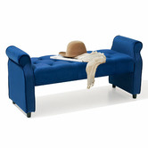 Naturally Provinicial Rogue Velvet Ottoman Bench