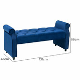 Naturally Provinicial Rogue Velvet Ottoman Bench