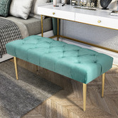 Naturally Provinicial Nattu Velvet Ottoman Bench