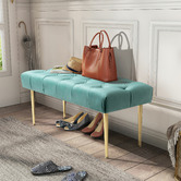 Naturally Provinicial Nattu Velvet Ottoman Bench