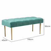 Naturally Provinicial Nattu Velvet Ottoman Bench