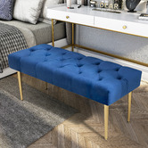 Naturally Provinicial Nattu Velvet Ottoman Bench