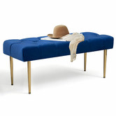 Naturally Provinicial Nattu Velvet Ottoman Bench