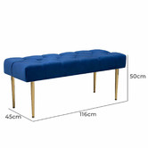 Naturally Provinicial Nattu Velvet Ottoman Bench