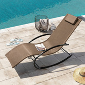 Naturally Provinicial Morris Teslin Outdoor Rocking Lounge Chair