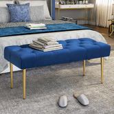 Naturally Provinicial Nattu Velvet Ottoman Bench