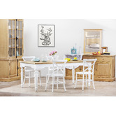 Naturally Provinicial White Zola Cross Back Oak Wood Dining Chairs