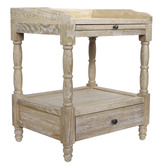 Naturally Provinicial French Country One Drawer Bedside Table With Pull Out Shelf