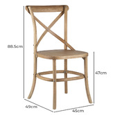 Naturally Provinicial Cross Back Parisian Dining Chairs with Solid Seats