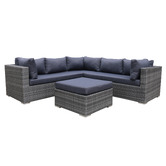 Naturally Provinicial 5 Seater Stelian PE Rattan Outdoor Modular Lounge Set