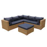 Naturally Provinicial 5 Seater Stelian PE Rattan Outdoor Modular Lounge Set