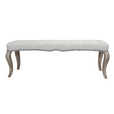 Naturally Provinicial Simona Oak Wood Ottoman Bench