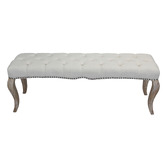 Naturally Provinicial Simona Oak Wood Ottoman Bench