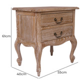 Naturally Provinicial Tania Oak Wood Bedside Table