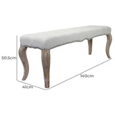 Naturally Provinicial Simona Oak Wood Ottoman Bench