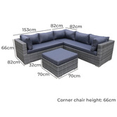 Naturally Provinicial 5 Seater Stelian PE Rattan Outdoor Modular Lounge Set