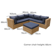 Naturally Provinicial 5 Seater Stelian PE Rattan Outdoor Modular Lounge Set