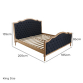 Naturally Provinicial Hayward Buttoned Linen Bed
