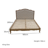 Naturally Provinicial Beige Leia Linen Bed Frame