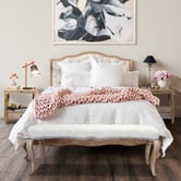 Naturally Provinicial Beige Leia Linen Bed Frame